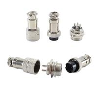 Alide 1 Sets GX16 4Pin Aviation Plugs, Circular Metal Aviation Plugs, Waterproof Cable Connector for Electronics, Audio, Navigation