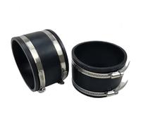 Alide 100mm Pipe Connector Rubber Sleeve Flexible Rubber Coupling with Two Stainless Steel Clamps Noise-reducing Sleeve for Duct Fan, Carbon Filter, Rigid Pipe
