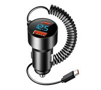 Alide 100W Cigarette Lighter USB C Adapter,Quick Car Charger with 1m Fast Spiral Type C Cable, Car Charger