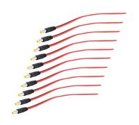 Alide 10PCS DC5521 Power Male Pigtails Cable,18AWG DC 12V 5A DC Barrel Connector for CCTV Security Camera, Surveillance