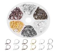 Alide 120 Pcs 6 Colors Round Lever Back Hoop Earring Hook Ear Wire with Open Loop Jewelry Earring Making