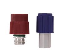 Alide 2 Pcs R134A Conversion Adapter Kit Aluminium Alloy Air Conditioner Retrofit Valve 357820795H 357820795J AC Service Connection Kit