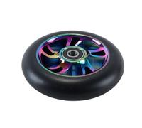 Alide 2 Pcs Scooter Wheels 100mm ABEC 9 Bearings Stunt Scooter Spare Wheels Colorful PU Alloy Series