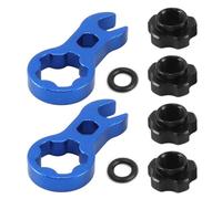 Alide 2 Set Of Bicycle Wheel Conversion Rubber Plugs,Presta Valve Collar Nut with Multi-Function Wrench