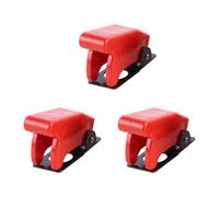 Alide 3 Pcs 12mm Mounting Hole Red Safety Flip Covers Dustproof Waterproof Plastic Cap for Heavy Duty Toggle Rocker Switch