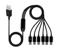 Alide 6 in 1 USB C Splitter Y Cable, USB 2.0 A Male To 6 X Type C Male Pl-ugs Cable Transmission Of U Disks Keyboards Mice Power Supply（50cm）