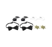 Alide 8 Pcs Wedding Sunglasses, Ring Bearer Proposal Tie and Security Set with Badge and Earpiece for Wedding Props