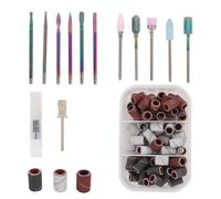 Alide 88Pcs Nail Drill Bits Set Titanium Plated Tungsten Steel with 75Pcs Sanding Bands and 13Pcs Nail Drill Bit for Manicure Pedicure