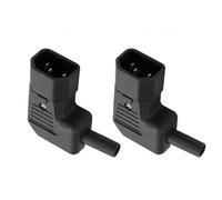 Alide 90 Degree IEC C14/C13 Power Connector Adapter 2Pcs 250V/10A Rewireable C14 C13 Male Female AC Power Plugs Socket (Right Angle, Male)