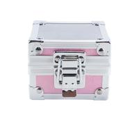 Alide Aluminum Nail Drill Bit Holder Storage Box 25 Holes Nail Drill Grinding Bit Stand Display Case E-file Bits Organizer Container (Pink)
