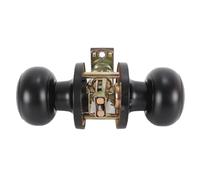 Alide Black Passage Door Knobs 609, Stainless Steel Interior Door Knobs, Silent Keyless Simplicity Lock Set