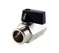 Alide Brass Mini Ball Valve, G1/2 Inch Female Thread X G1/2 Inch Male Thread (Diameter 20 Mm),DN15,Shut-Off Valve, Chrome-Plated Inner, Threaded Fitting