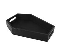 Alide Coffin Tray, Wooden Gothic Black Coffin Halloween Serving Tray, Container for Bathroom Cleaners, Kitchen Food, Vanity Makeup, Perfume, Jewelry Storage