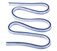 Alide Flexible Curve Ruler 36 Inch 90cm Blue Soft Plastic Metal Dual Scale for Engineering Drawing Garment Design Graphics Painting