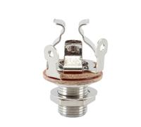 Alide Full-Contact Output Jack Socket for Guitar Bass, 4-Contact Stereo Jack with Washer and Nut Solder Type(Silver)