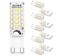 ALIDE G9 Led Bulbs 3W Dimmable 6000K Daylight White Replace 20W 25W 30W Halogen Equivalent, AC120V T4 Clear G9 Bi-pin Led Bulbs for Chandelier Pendant Wall Home Lighting,300LM,360Deg,10Pack