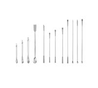 Alide Lab Spatula Set 12 Pcs Stainless Steel Scoop Laboratory Sampling Mixing Spoon Reagent Spatula Assorted Size for Lab Botanical Kitchen
