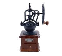 Alide Manual Coffee Grinder Vintage Style Small Wooden Coffee Bean Grinder Roller Grain Mill Hand Crank for French Press, Aeropress, Espresso(Brown)