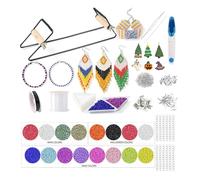 Alide Metal Bead Loom Kit Complete Beading Set with Loom Thread Needles 15g Glass Beads and Accessories for Making Bracelets Necklaces Belts