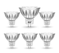 ALIDE MR16 Led Bulbs 60° 60 Degree Wide Beam Angle,5W Replace 20W 35W Halogen,2700K Soft Warm White,Low Voltage 12volt MR16 GU5.3 Bulb Spotlights for Track Recessed Landscape Lighting,450lm,6 Pack