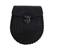 Alide Nordic Embossed Belt Bag, Retro Medieval Faux Leather Side Pack, Vintage Portable Belt Pouch for LARP Ren Faire