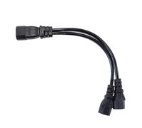 Alide PDU Extension Cable, 2-in-1 Plugs C14 To C6/C8 Power CableY Type Splitter Adapter Cable for Computer Monitor Printer, 30cm
