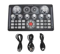 Alide Q7 Live Sound Card, 48V Phantom Power Third Gear Noise Reduction for Live Streaming, Podcast, Voice Over, Singing, PC, Smartphone