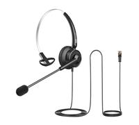 Alide RJ9 Telephone Headset with Mic Noise Cancelling and Quick Disconnect, Landline Phone Headset Compatible with Mitel 5312 5320 Polycom