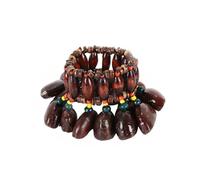 Alide Seed Shell Dance Bracelets, Nut Band Wrist Shaker Bells for Dance, Yoga, Meditation, ASMR and Sound Therapy(Juju)