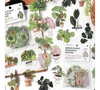 Alideco 120pcs Scrapbook Stickers Set Green-leafed Plant Stickers for Journaling Scrapbooking Junk Journal Crafts Embelishment Decoration Diary Stickers (lvzhiyanjiusuo)