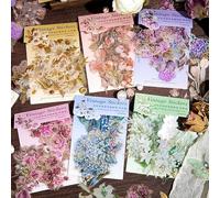 Alideco 120pcs Scrapbook Stickers Set Kawaii Vintage Four Seasons Girls wear Stickers for Journaling Scrapbooking Junk Journal Crafts Embelishment Decoration Diary Stickers (yuhuashushuo)