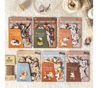 Alideco 120pcs Scrapbook Stickers Vintage Adorable Plush Embroidered Cuddly Pets Scrapbooking Junk Journal Crafts Embelishment Decoration Stickers (rongxiumengchong)