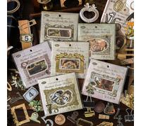 Alideco 120pcs Scrapbook Stickers Vintage Botanicals Digital Clip Border Scrapbooking Junk Journal Crafts Embelishment Decoration Stickers (shouzuobaibaoxiang)