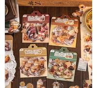 Alideco 120pcs Scrapbook Stickers Vintage Coffee Bread Afternoon Tea Scrapbooking Junk Journal Crafts Embelishment Decoration Stickers (bankekafei)