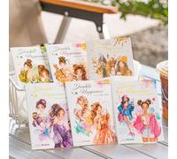 Alideco 120pcs Scrapbook Stickers Vintage Coffee Stained Characters Scrapbooking Junk Journal Crafts Embelishment Decoration Stickers (kuailejiabei)