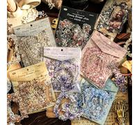 Alideco 120pcs Scrapbook Stickers Vintage Dreamy Hollow Out Floral Butterfly Scrapbooking Junk Journal Crafts Embelishment Decoration Stickers (menghuanbaluoke)