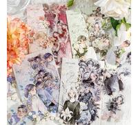 Alideco 120pcs Scrapbook Stickers Vintage Floral Beauty Figures Scrapbooking Junk Journal Crafts Embelishment Decoration Stickers (huayangnianhua)
