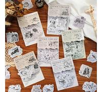 Alideco 120pcs Scrapbook Stickers Vintage Flower Butterfly English Scrapbooking Junk Journal Crafts Embelishment Decoration Stickers (pintiewangshi)