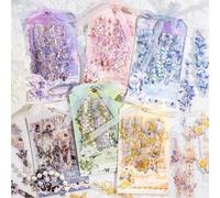 Alideco 120pcs Scrapbook Stickers Vintage Flower Butterfly Scrapbooking Junk Journal Crafts Embelishment Decoration Stickers (youchangmengjing)