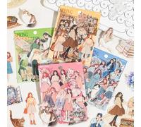 Alideco 120pcs Scrapbook Stickers Vintage Teenage Girl Flower Animal Scrapbooking Junk Journal Crafts Embelishment Decoration Stickers (chunrilaixin)