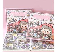 Alideco 12sheets Scrapbook Stickers Cute Kawaii Girls People Telado Scrapbooking for Journaling Junk Journal Crafts Embelishment Decoration Diary Stickers (qihuanmaoxian)
