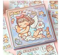 Alideco 14sheets Scrapbook Stickers Cute Kawaii Girls People Telado Scrapbooking for Journaling Junk Journal Crafts Embelishment Decoration Diary Stickers (mengkelaixi)