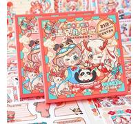 Alideco 14sheets Scrapbook Stickers Cute Kawaii Girls People Telado Scrapbooking for Journaling Junk Journal Crafts Embelishment Decoration Diary Stickers (yujianjiuselu)