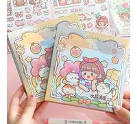 Alideco 14sheets Scrapbook Stickers Cute Kawaii Girls People Telado Scrapbooking for Journaling Junk Journal Crafts Embelishment Decoration Diary Stickers (miaoxinglaike)