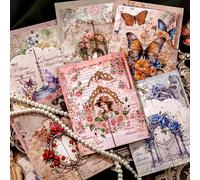 Alideco 180 pcs Vintage Bee Animals Plants Flowers Scrapbooking Paper for Journaling Supplies, Decorative Craft Paper for Junk Journals (fugujiyi)