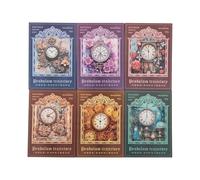 Alideco 180pcs Scrapbook Paper, Vintage Clock Flower Theme Scrapbooking Paper for Journaling Supplies, Decorative Craft Paper for Junk Journals (zhongbaiguiji)