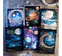 Alideco 180pcs Scrapbook Paper,Vintage moon phase starry sky Scrapbooking Paper for Journaling Supplies, Decorative Craft Paper for Junk Journals (shouwangxingkong)