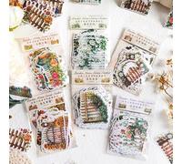 Alideco 180pcs Scrapbook Stickers Vintage Flowering Plants Stickers for Journaling Scrapbooking Junk Journal Crafts Embelishment Decoration Diary Stickers (huayuanxiaoji)
