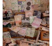 Alideco 180pcs Vintage Floral Lace Collage Scrapbooking Paper for Adults Journaling Supplies, Decorative Paper for Junk Journals (siniansuibi)