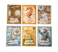 Alideco 180pcs Vintage Maritime Charm Scrapbooking Paper for Journaling Supplies, Decorative Craft Paper for Junk Journals (hanghaijixing)